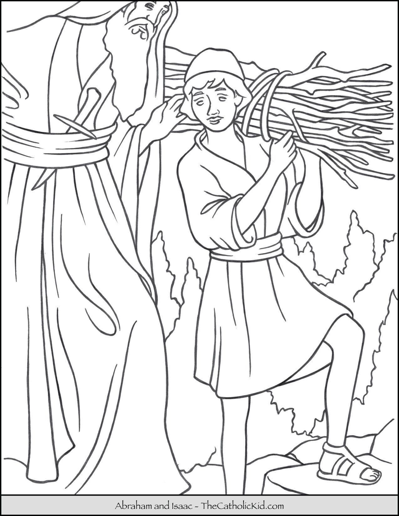 Abraham and isaac coloring page