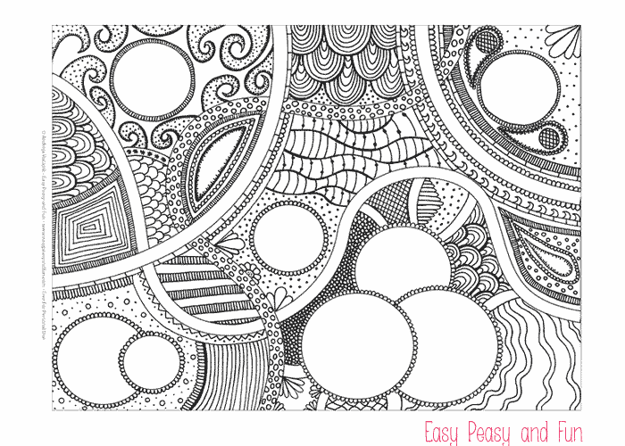 Free abstract coloring page for adults