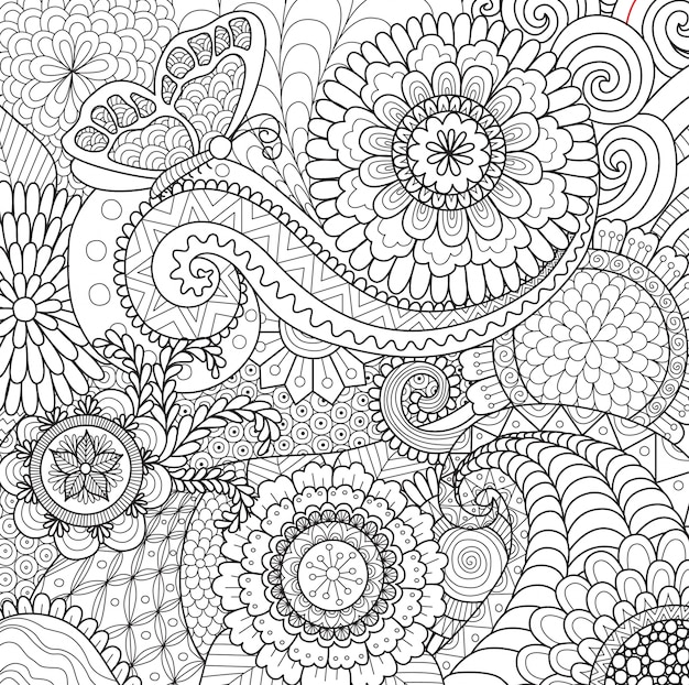 Abstract coloring page images