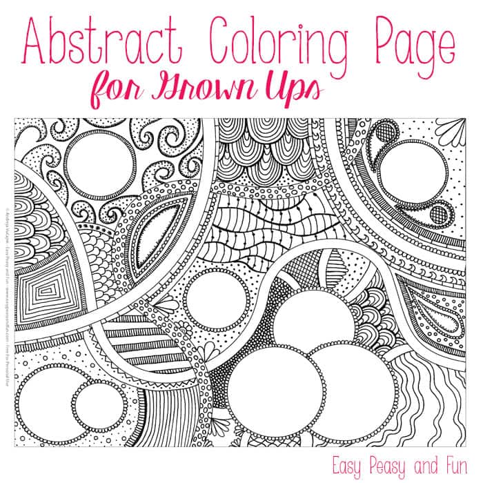Free abstract coloring page for adults