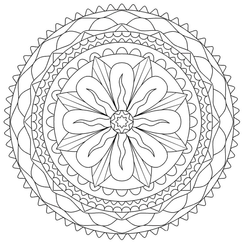 Get this abstract coloring pages free printable simple flower mandala