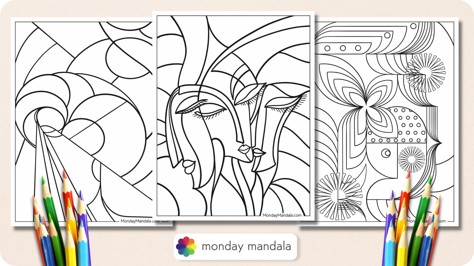 Abstract coloring pages free pdf printables