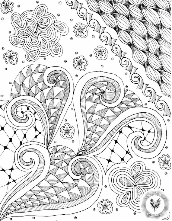 Coloring page printable abstract random instant digital download instant download
