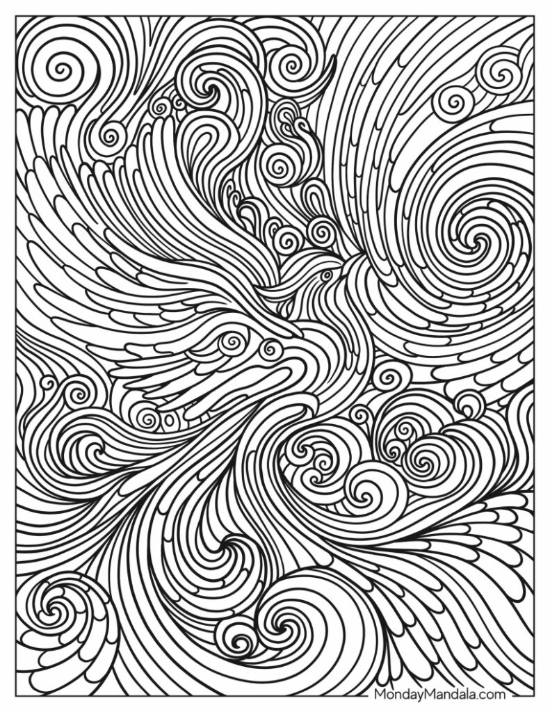 Abstract coloring pages free pdf printables