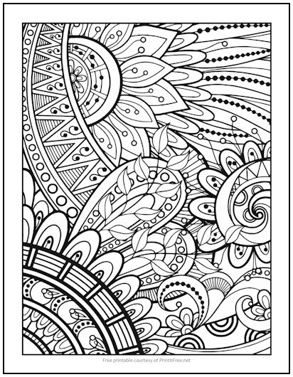 Feathered abstract coloring page print it free
