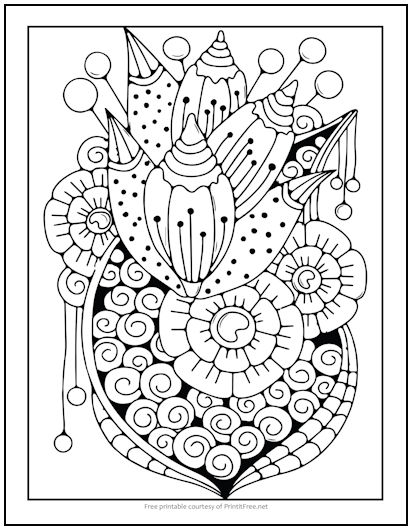 Fantasy abstract coloring page print it free