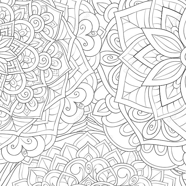 Relaxing abstract background page from an adult coloring book vector print white doodle png and vector with transparent background for free download