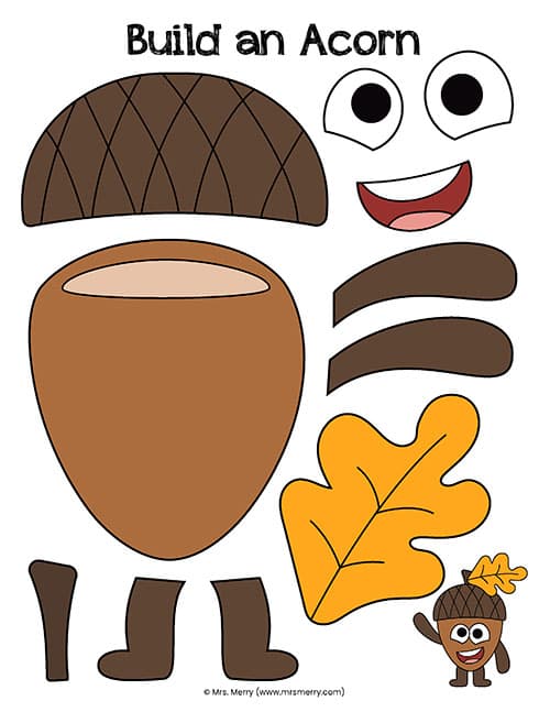 Build an acorn printable free acorn template mrs merry