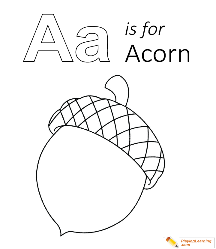 A is for acorn coloring page free a is for acorn coloring page