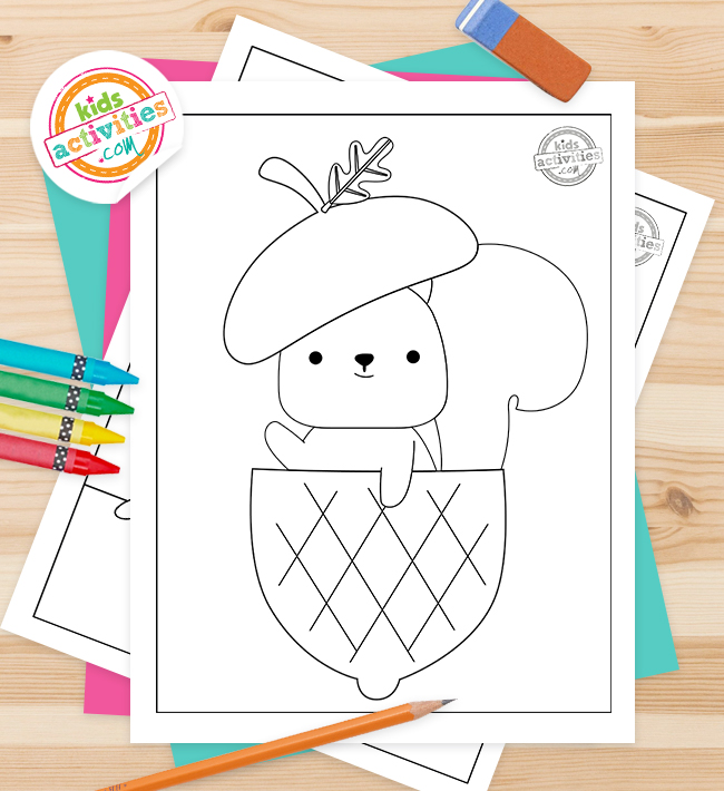 Free printable acorn coloring pages kids activities blog