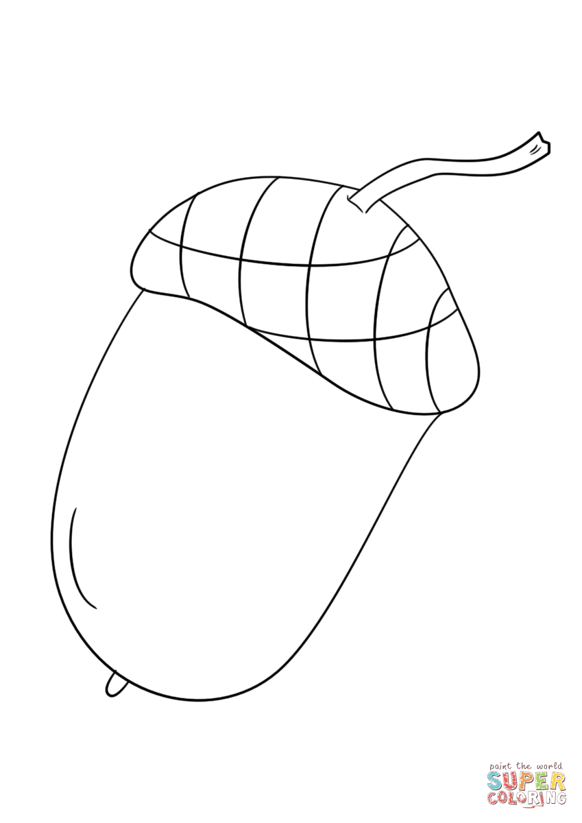 Fall acorn coloring page free printable coloring pages