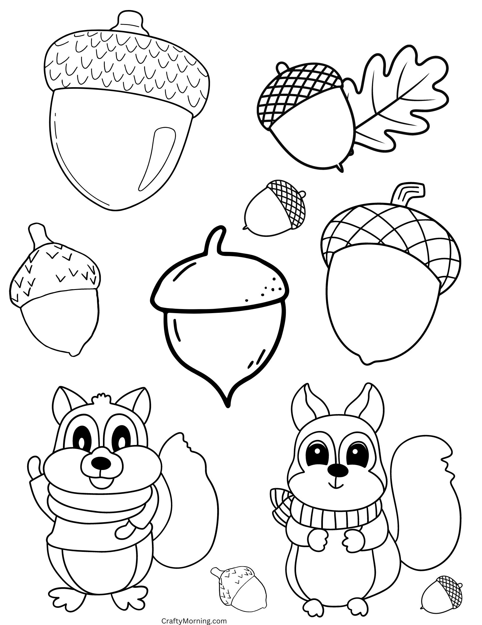 Printable cute fall coloring pages