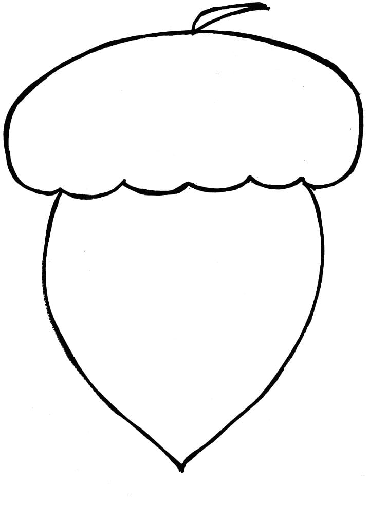 Free printable acorn coloring page