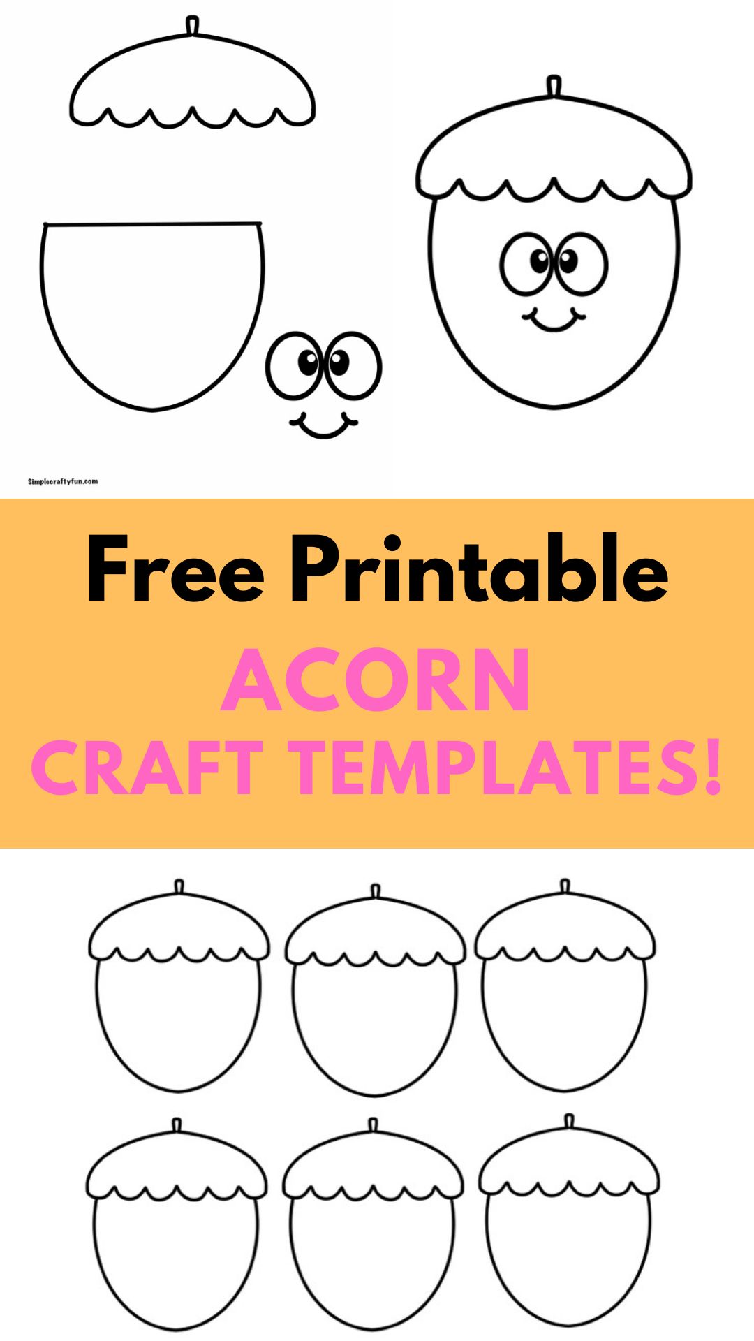 Free printable acorn crafts and templates