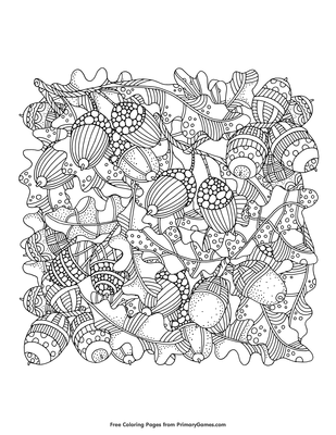 Acorns and oak leaves coloring page â free printable pdf from