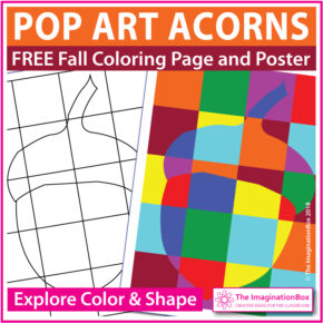 Free fall coloring pages pop art acorn activity