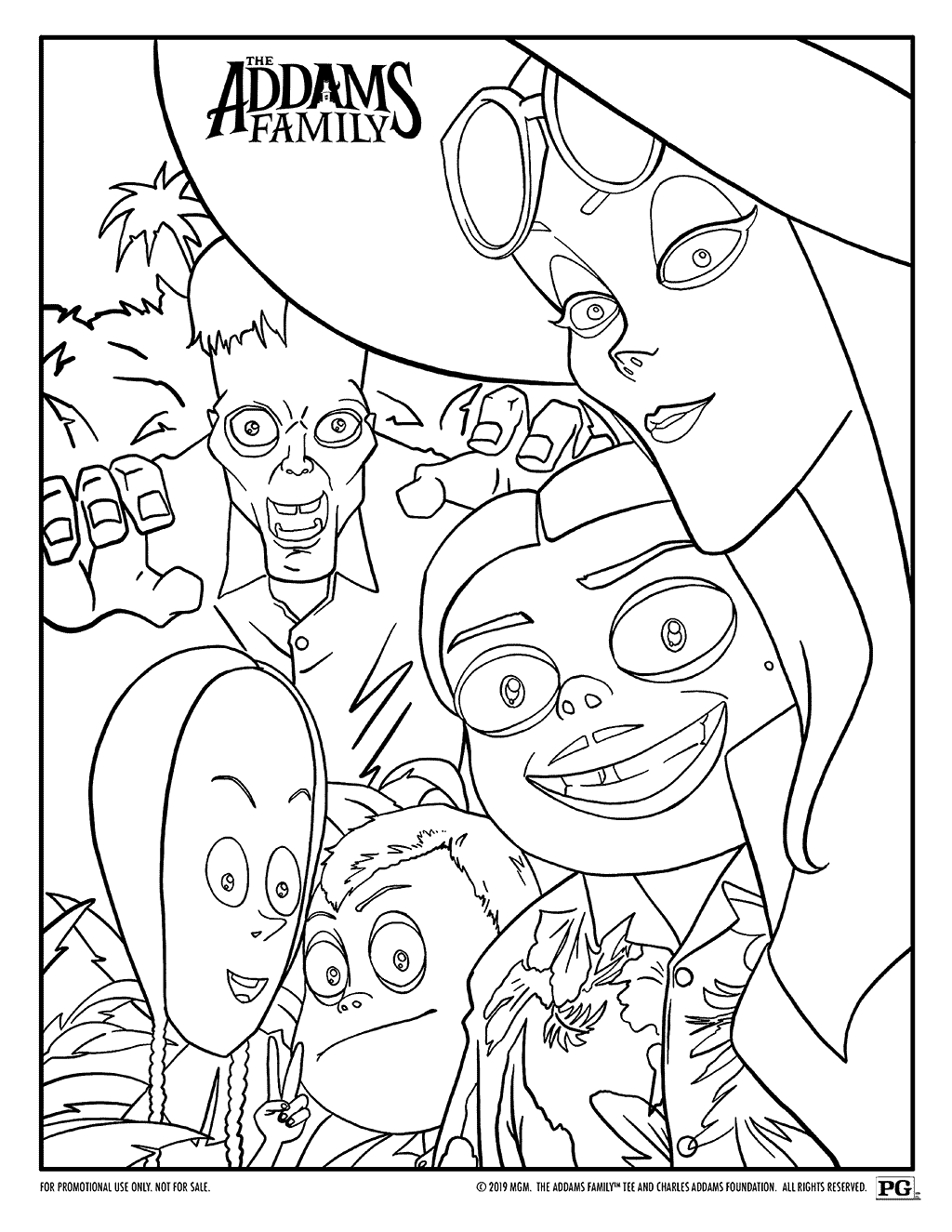 The addams family coloring pages printable for free download