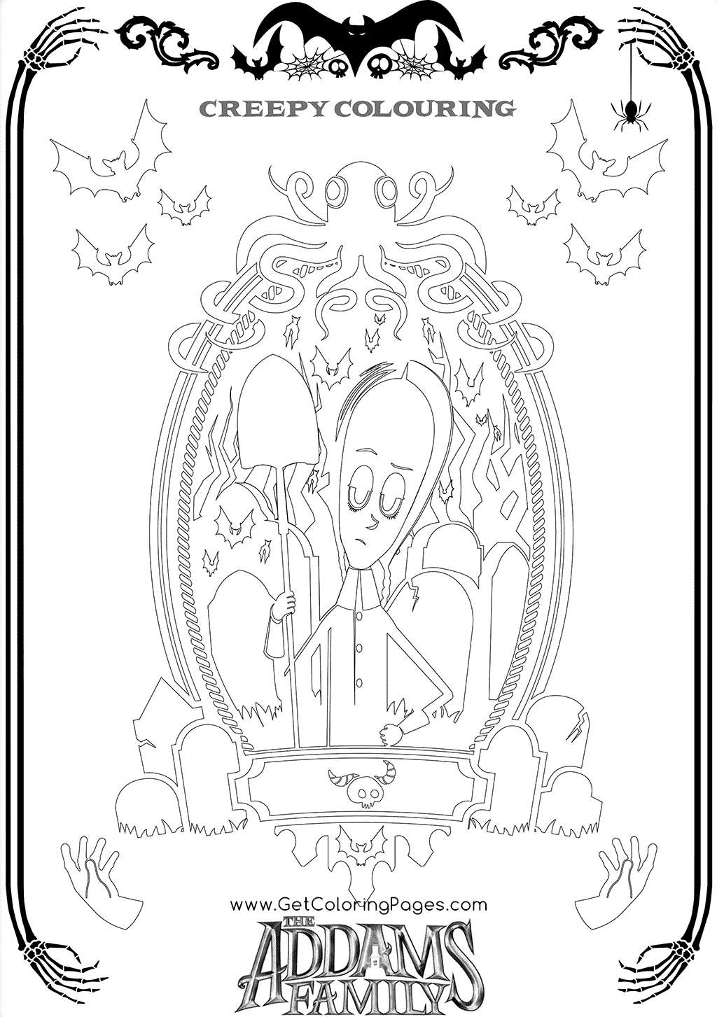 The addams family coloring pages printable for free download