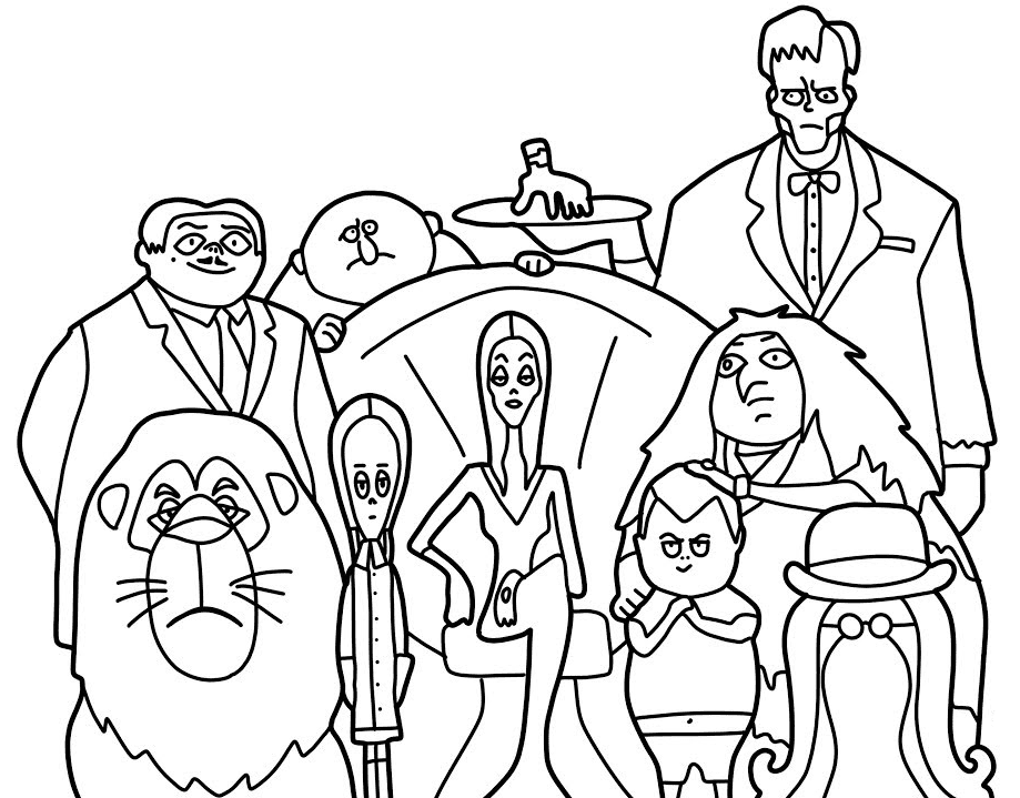 The addams family coloring pages