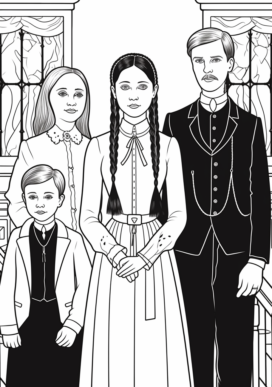 Classic wednesday addams coloring s