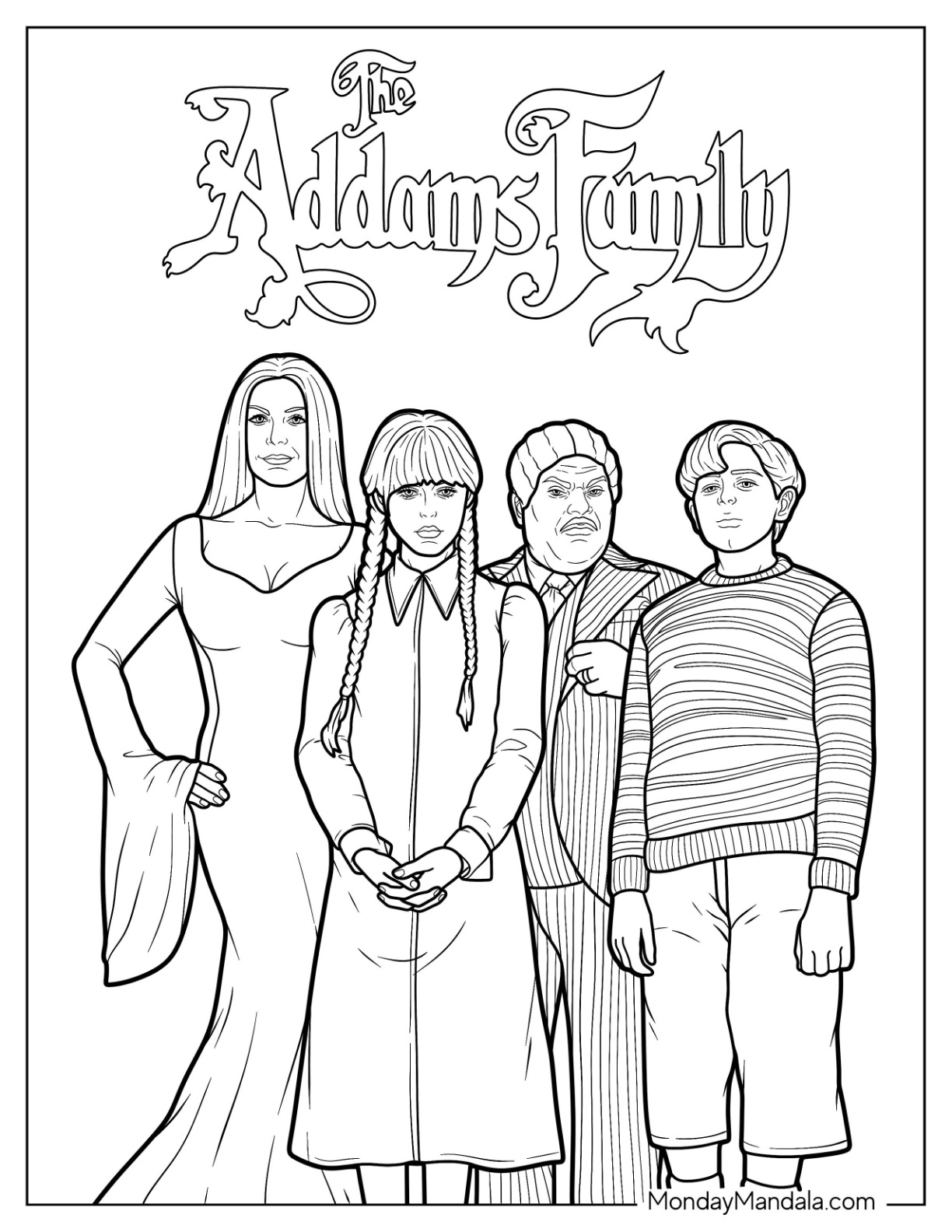 Wednesday coloring pages free pdf printables