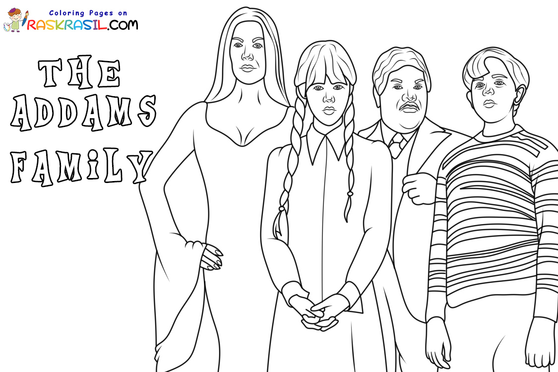 The addams family coloring pages