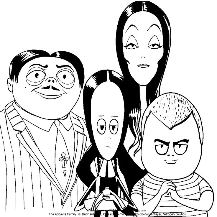 The addams family coloring pages