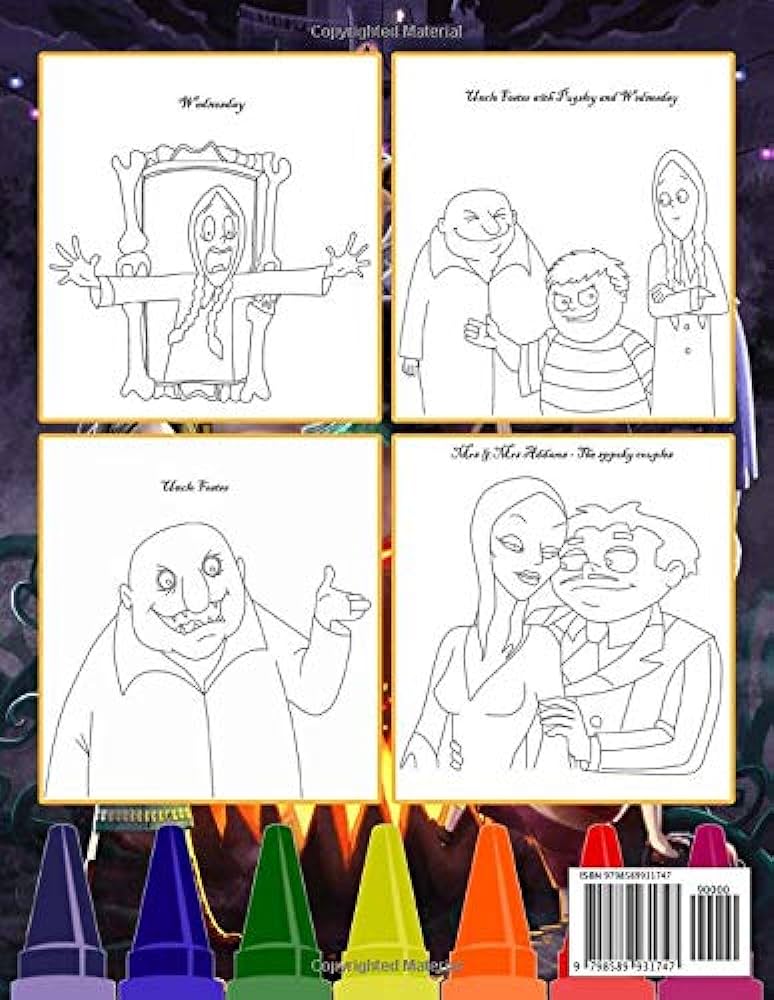 The addams family coloring book amazing coloring book for fans of all ages to unleash their inner artist and increase their concentration with high