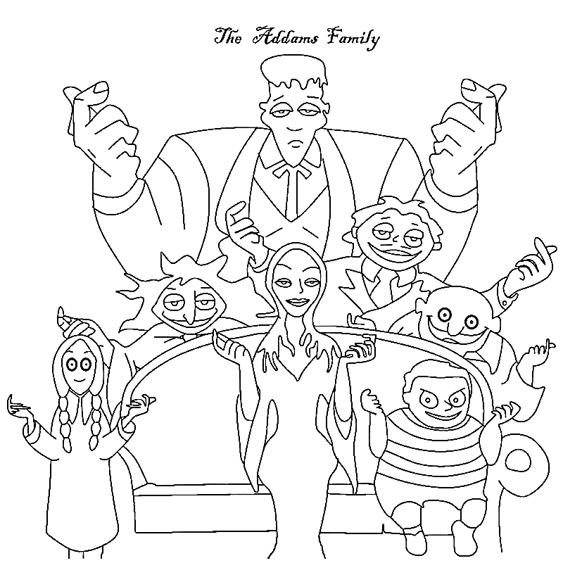 The addams family coloring pages printable for free download