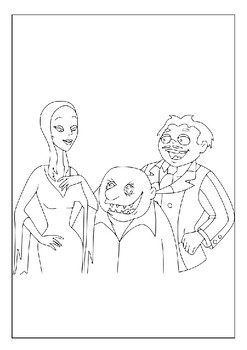 Dive into the spooky world of the addams family with printable coloring pages