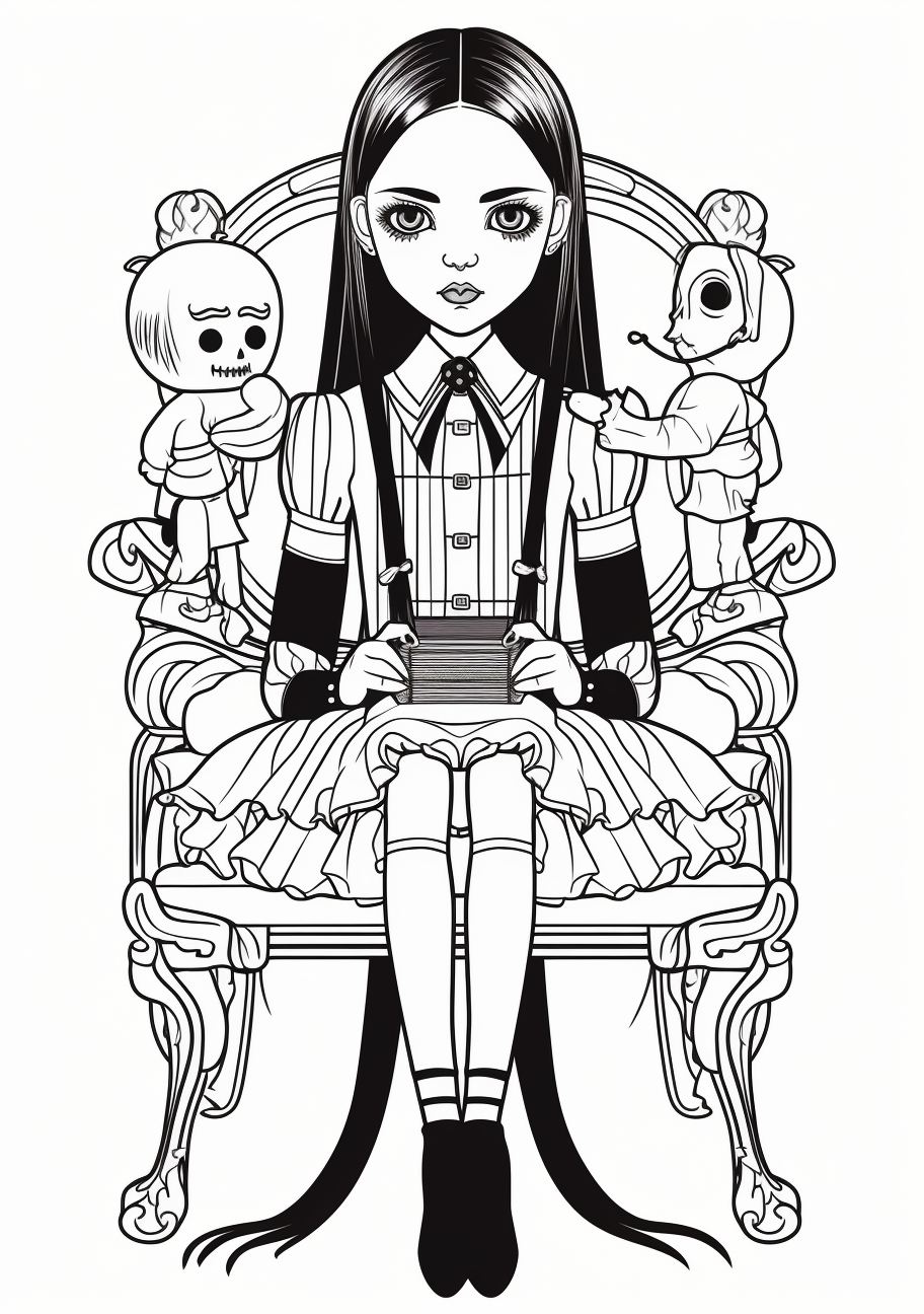 Sitting wednesday addams wallpaper