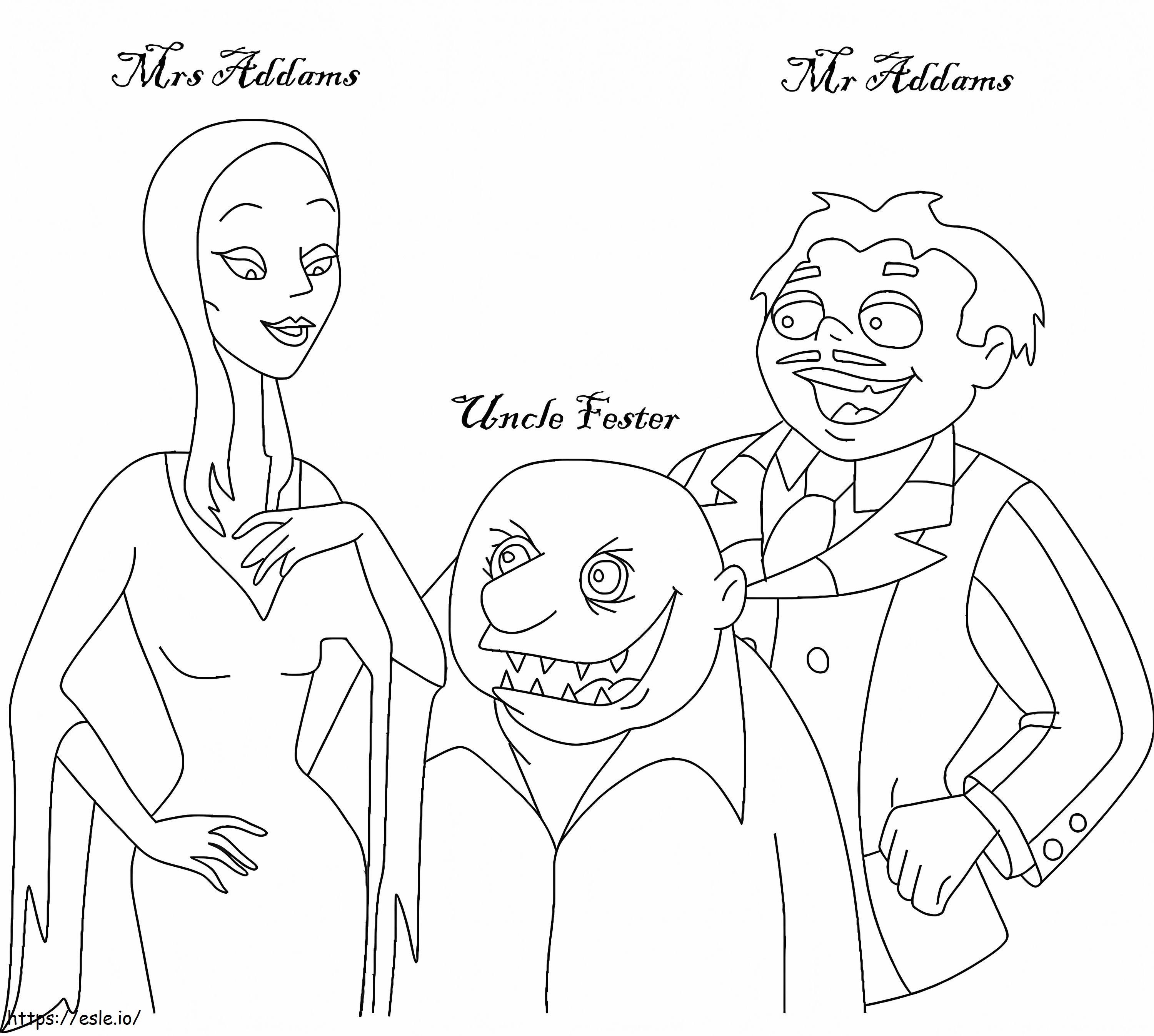 Free the addams family printable coloring page