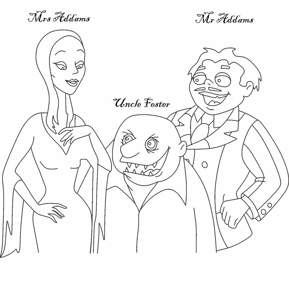 The addams family coloring page