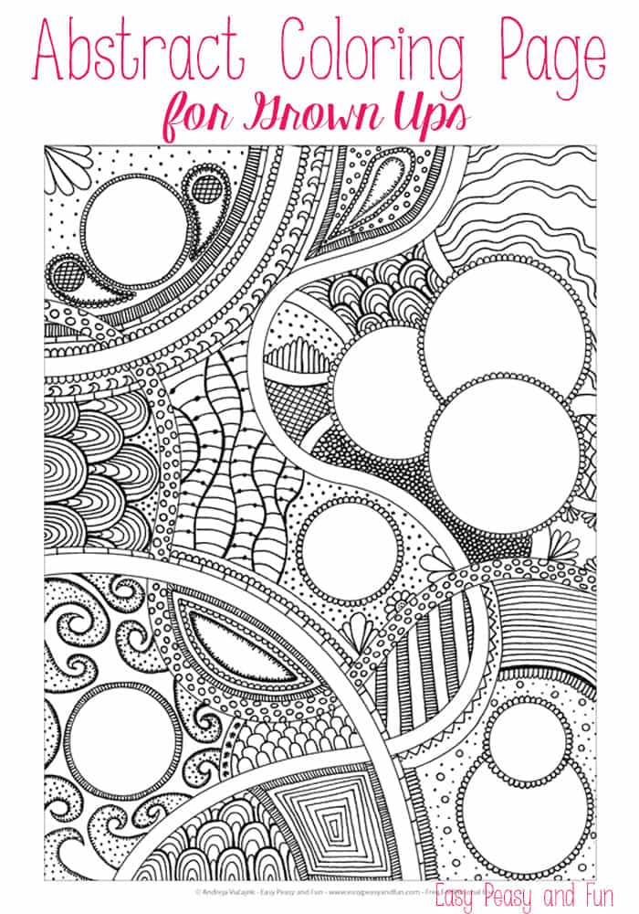 Free abstract coloring page for adults