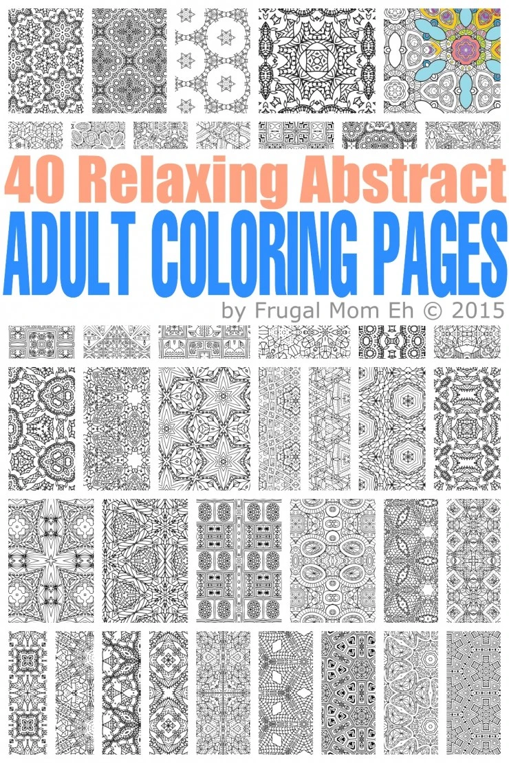 Free calming abstract adult coloring pages