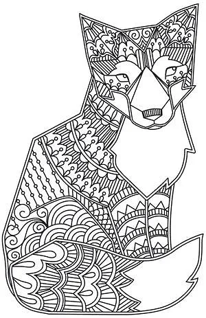 Printable adult coloring pages fox