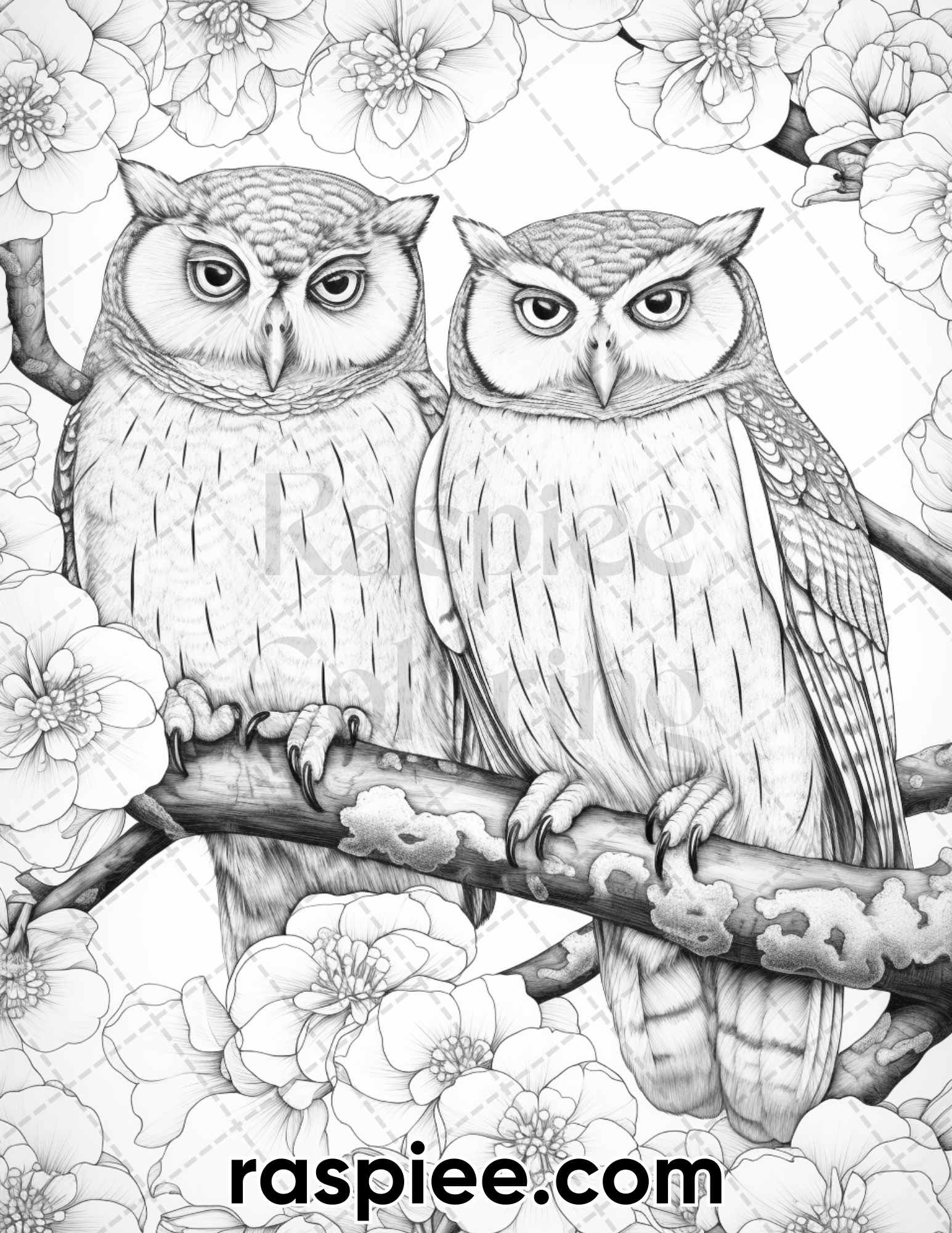 Enchanting spring animals grayscale adult coloring pages printable â coloring