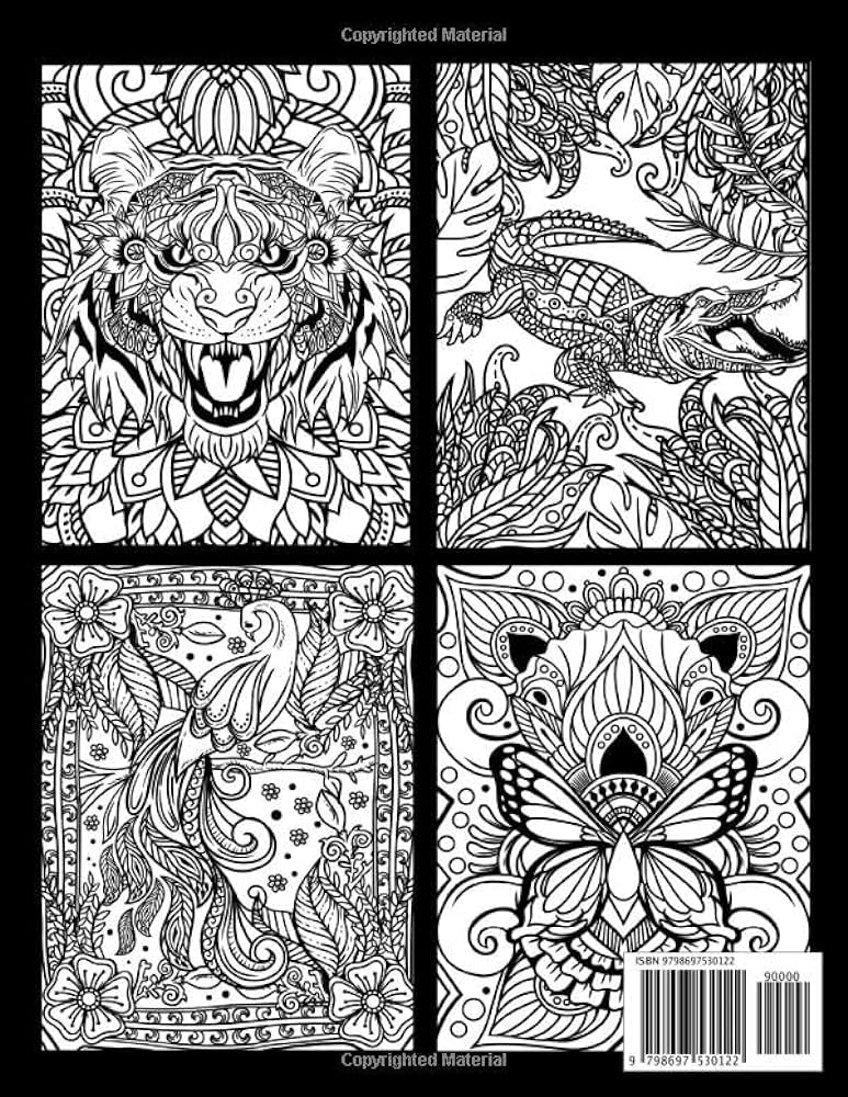 African animals coloring book for adults coloring book with relaxing wild and unique mandala animals coloring pages winters elle books