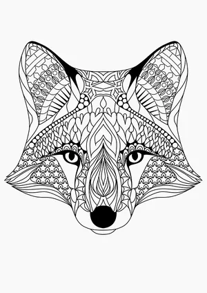 Printable adult coloring pages fox