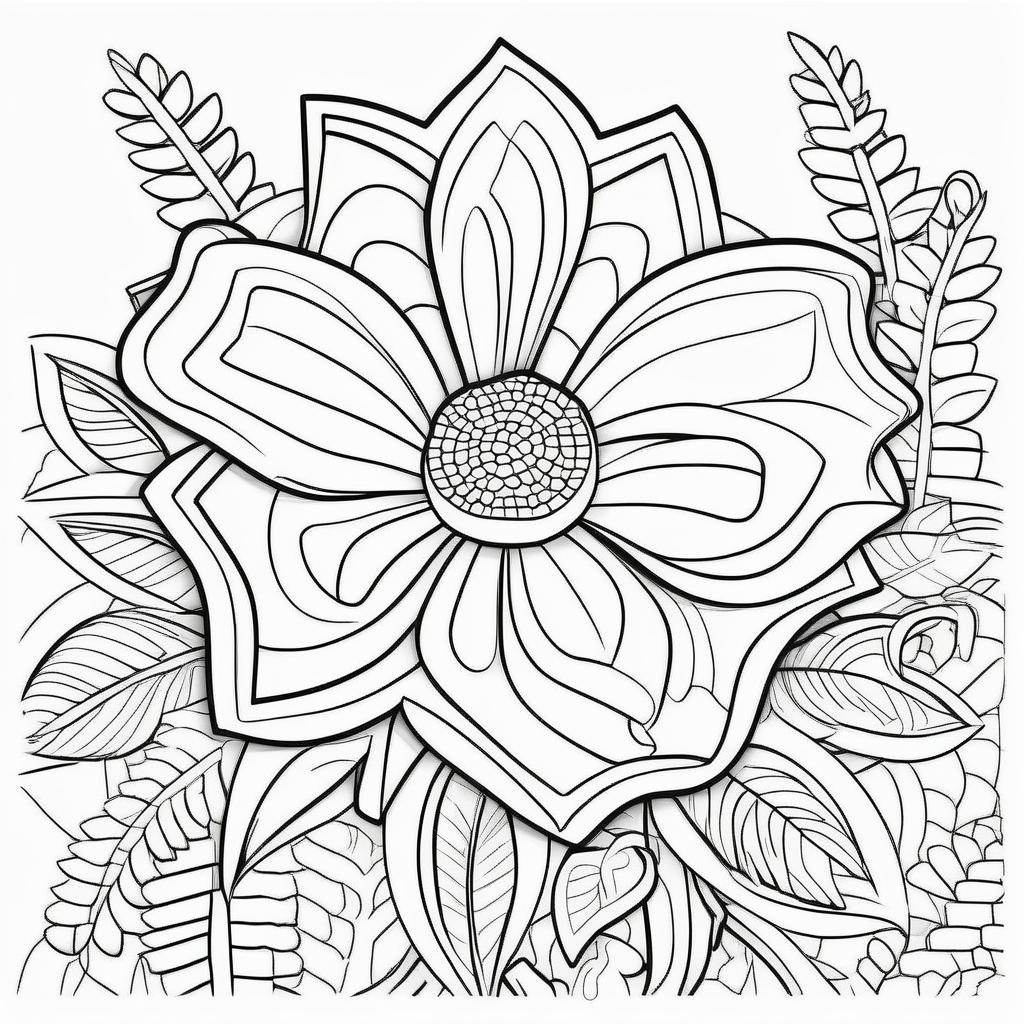 Coloring book template flower