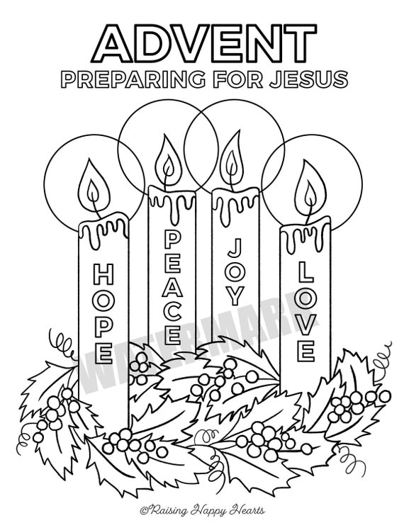 Advent wreath colouring page instant download advent for kids for school home sunday school homeschoolcatholic christian printout