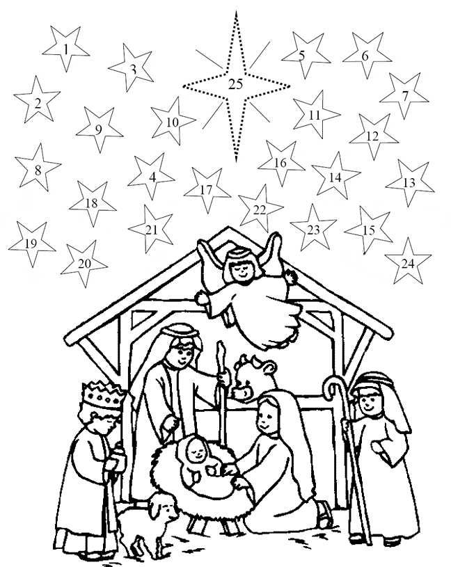 Christmas advent coloring pages pdf to print