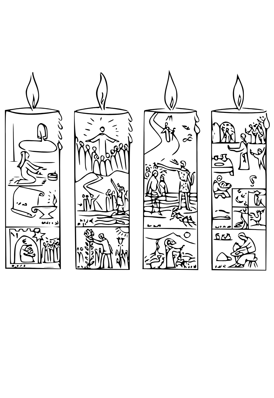Free printable advent motives coloring page for adults and kids