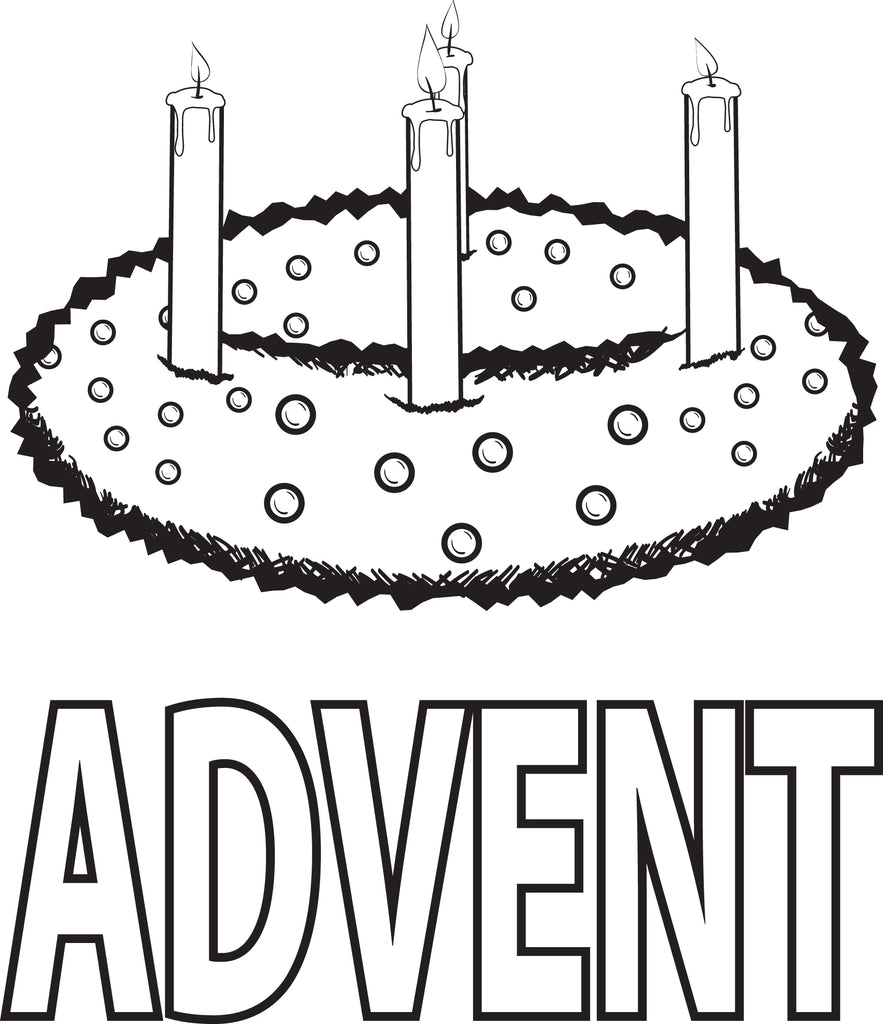 Printable advent wreath coloring page for kids â