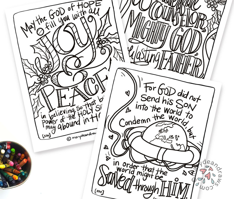 Printable christmas full page only bible coloring pages days of advent joy
