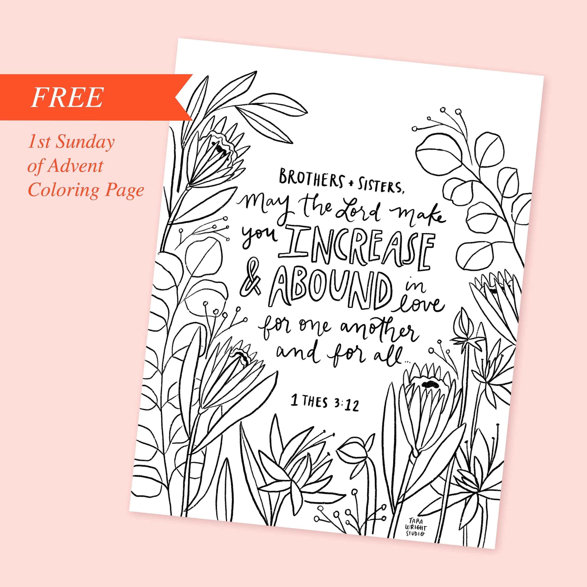 Free first sunday of advent coloring page â tara wright illustration