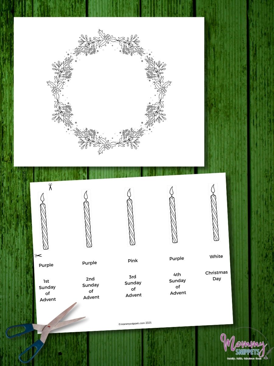 Printable advent wreath activity