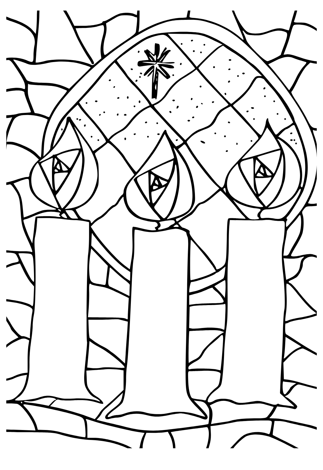 Free printable advent candles coloring page for adults and kids