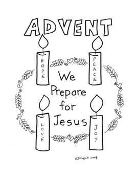 Advent wreath activity pages and banner pages by ingrids art tpt