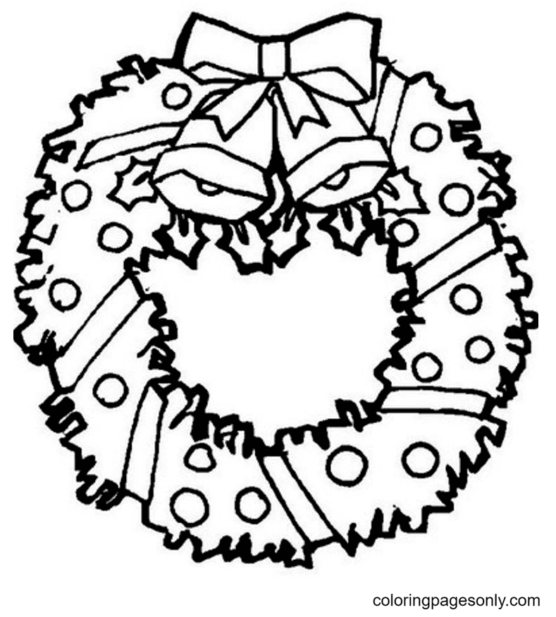 Christmas wreath coloring pages printable for free download